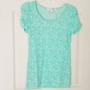 Mint green lace shirt